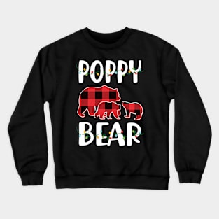 Poppy Bear Red Plaid Christmas Pajama Matching Family Gift Crewneck Sweatshirt